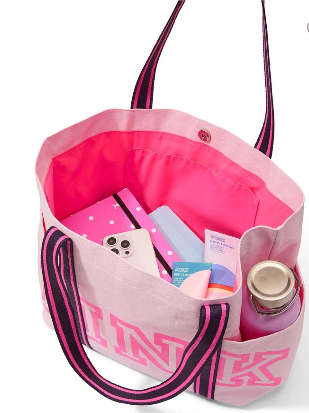 Pink canvas tote